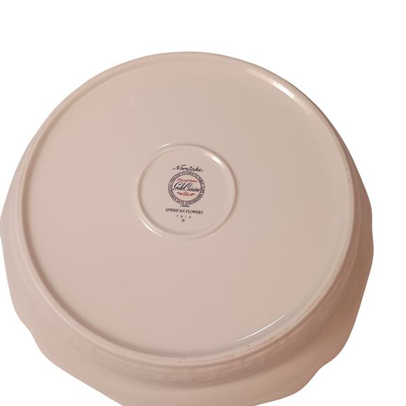 Noritake Gala Cuisine AMERICAN FLOWERS pattern 10" Round Pie Pan Dish Japan - Picture 6 of 6